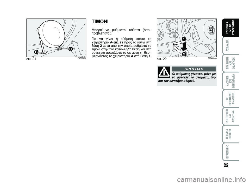 Abarth 500 2008  ΒΙΒΛΙΟ ΧΡΗΣΗΣ ΚΑΙ ΣΥΝΤΗΡΗΣΗΣ (in Greek) 25
∞™º∞§∂π∞
∂∫∫π¡∏™∏ 
∫∞π 
√¢∏°∏™∏
§ÀÃ¡π∂™ 
∫∞π
ª∏¡Àª∞Δ∞
™∂ 
¶∂ƒπ¶Δø™∏
∞¡∞°∫∏™
™À¡Δ∏ƒ∏™∏
