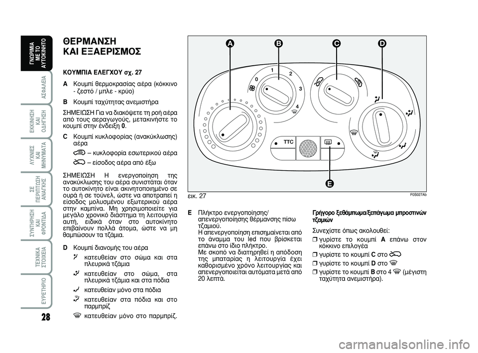 Abarth 500 2011  ΒΙΒΛΙΟ ΧΡΗΣΗΣ ΚΑΙ ΣΥΝΤΗΡΗΣΗΣ (in Greek) 28
∞™º∞§∂π∞
∂∫∫π¡∏™∏ 
∫∞π 
√¢∏°∏™∏
§ÀÃ¡π∂™ 
∫∞π
ª∏¡Àª∞Δ∞
™∂ 
¶∂ƒπ¶Δø™∏
∞¡∞°∫∏™
™À¡Δ∏ƒ∏™∏

