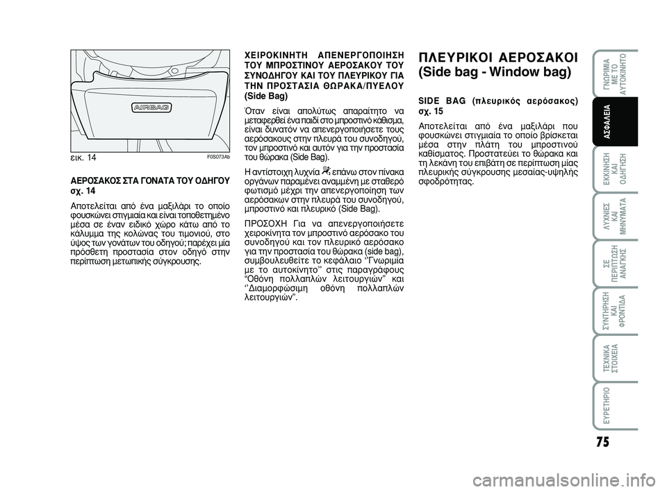 Abarth 500 2011 ΒΙΒΛΙΟ ΧΡΗΣΗΣ ΚΑΙ ΣΥΝΤΗΡΗΣΗΣ (in Greek) 75
°¡øƒπªπ∞
ª∂ Δ√
∞ÀΔ√∫π¡∏Δ√
∂∫∫π¡∏™∏
∫∞π
√¢∏°∏™∏
§Àáπ∂™
∫∞π
ª∏¡Àª∞Δ∞
™∂
¶∂ƒπ¶Δø™∏
∞¡∞ Abarth 500 2011 ΒΙΒΛΙΟ ΧΡΗΣΗΣ ΚΑΙ ΣΥΝΤΗΡΗΣΗΣ (in Greek) 75
°¡øƒπªπ∞
ª∂ Δ√
∞ÀΔ√∫π¡∏Δ√
∂∫∫π¡∏™∏
∫∞π
√¢∏°∏™∏
§Àáπ∂™
∫∞π
ª∏¡Àª∞Δ∞
™∂
¶∂ƒπ¶Δø™∏
∞¡∞