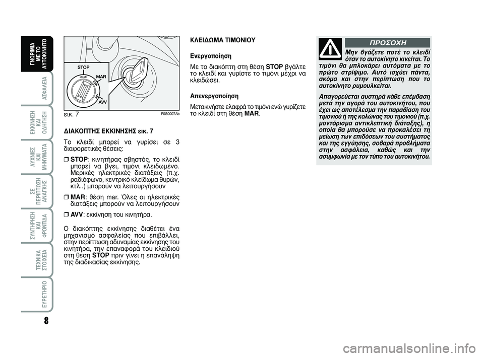 Abarth 500 2008 ΒΙΒΛΙΟ ΧΡΗΣΗΣ ΚΑΙ ΣΥΝΤΗΡΗΣΗΣ (in Greek) ¢π∞∫√¶Δ∏™ ∂∫∫π¡∏™∏™ ÂÈÎ. 7
ΔÔ ÎÏÂȉ› ÌÔÚ› Ó· Á˘Ú›ÛÂÈ Û 3
‰È·ÊÔÚÂÙÈΤ˜ ı¤ÛÂȘ:
❒STOP: ÎÈÓËÙ‹Ú·˜ Û‚Ë Abarth 500 2008 ΒΙΒΛΙΟ ΧΡΗΣΗΣ ΚΑΙ ΣΥΝΤΗΡΗΣΗΣ (in Greek) ¢π∞∫√¶Δ∏™ ∂∫∫π¡∏™∏™ ÂÈÎ. 7
ΔÔ ÎÏÂȉ› ÌÔÚ› Ó· Á˘Ú›ÛÂÈ Û 3
‰È·ÊÔÚÂÙÈΤ˜ ı¤ÛÂȘ:
❒STOP: ÎÈÓËÙ‹Ú·˜ Û‚Ë