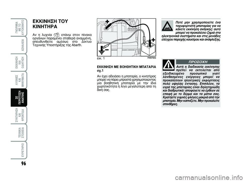 Abarth 500 2008  ΒΙΒΛΙΟ ΧΡΗΣΗΣ ΚΑΙ ΣΥΝΤΗΡΗΣΗΣ (in Greek) ∂∫∫π¡∏™∏ ª∂ μ√∏£∏Δπ∫∏ ª¶∞Δ∞ƒπ∞
Û¯.1
∞Ó ¤¯ÂÈ ·‰ÂÈ¿ÛÂÈ Ë Ì·Ù·Ú›·, Ô ÎÈÓËÙ‹Ú·˜
ÌÔÚÂ› Ó· ¿ÚÂÈ ÌÚÔ
