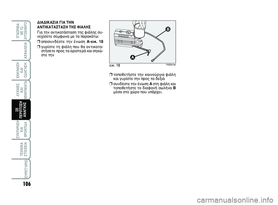 Abarth 500 2012 ΒΙΒΛΙΟ ΧΡΗΣΗΣ ΚΑΙ ΣΥΝΤΗΡΗΣΗΣ (in Greek) 106
ΛΥΧΝΙΕΣ
ΚΑΙ
ΜΗΝΥΜΑΤΑ
CΓΝΩΡΙΜΙΑ
ΜΕ ΤΟ
ΑΥΤΟΚΙΝΗΤΟ
ΑΣΦΑΛΕΙΑ
ΕΚΚΙΝΗΣΗ
ΚΑΙ
ΟΔΗΓΗΣΗ
ΣΥΝΤΗΡΗΣΗ
ΚΑΙ
ΦΡΟΝΤΙΔΑ
ΤΕΧΝ Abarth 500 2012 ΒΙΒΛΙΟ ΧΡΗΣΗΣ ΚΑΙ ΣΥΝΤΗΡΗΣΗΣ (in Greek) 106
ΛΥΧΝΙΕΣ
ΚΑΙ
ΜΗΝΥΜΑΤΑ
CΓΝΩΡΙΜΙΑ
ΜΕ ΤΟ
ΑΥΤΟΚΙΝΗΤΟ
ΑΣΦΑΛΕΙΑ
ΕΚΚΙΝΗΣΗ
ΚΑΙ
ΟΔΗΓΗΣΗ
ΣΥΝΤΗΡΗΣΗ
ΚΑΙ
ΦΡΟΝΤΙΔΑ
ΤΕΧΝ