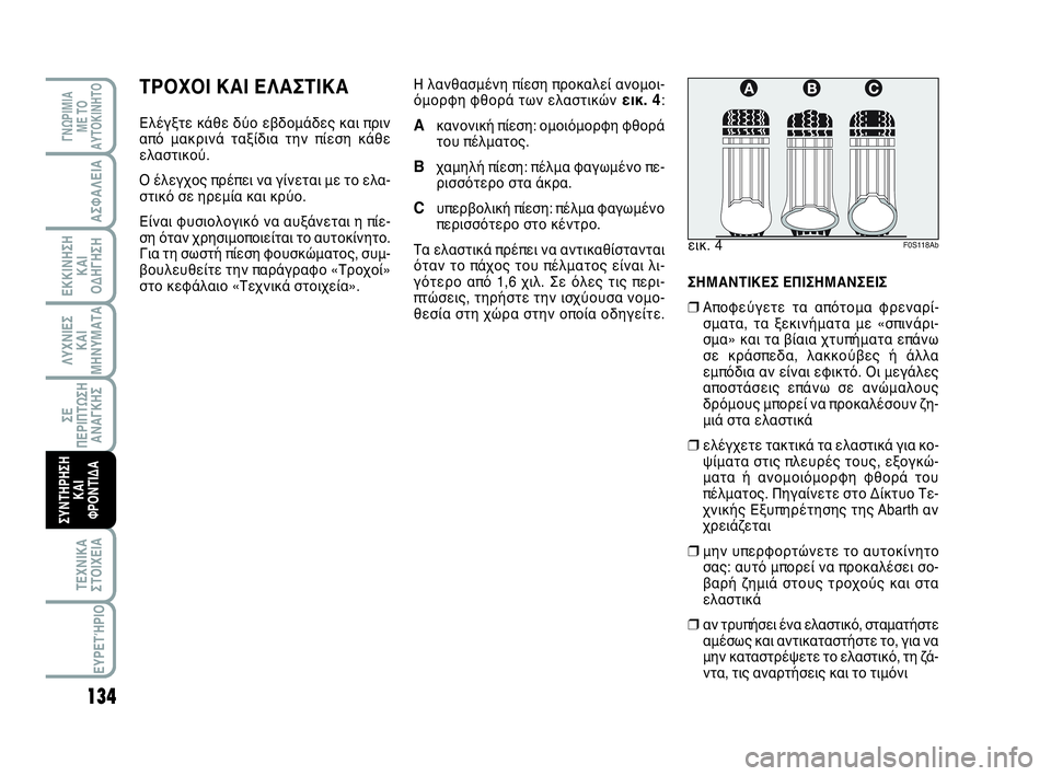 Abarth 500 2014 ΒΙΒΛΙΟ ΧΡΗΣΗΣ ΚΑΙ ΣΥΝΤΗΡΗΣΗΣ (in Greek) 134
ΛΥΧΝΙΕΣ
ΚΑΙ
ΜΗΝΥΜΑΤΑ
ΓΝΩΡΙΜΙΑ
ΜΕ ΤΟ
ΑΥΤΟΚΙΝΗΤΟ
ΑΣΦΑΛΕΙΑ
ΕΚΚΙΝΗΣΗ
ΚΑΙ
ΟΔΗΓΗΣΗ
ΣΕ
ΠΕΡΙΠΤΩΣΗ
ΑΝΑΓΚΗΣ
ΤΕΧΝΙΚ Abarth 500 2014 ΒΙΒΛΙΟ ΧΡΗΣΗΣ ΚΑΙ ΣΥΝΤΗΡΗΣΗΣ (in Greek) 134
ΛΥΧΝΙΕΣ
ΚΑΙ
ΜΗΝΥΜΑΤΑ
ΓΝΩΡΙΜΙΑ
ΜΕ ΤΟ
ΑΥΤΟΚΙΝΗΤΟ
ΑΣΦΑΛΕΙΑ
ΕΚΚΙΝΗΣΗ
ΚΑΙ
ΟΔΗΓΗΣΗ
ΣΕ
ΠΕΡΙΠΤΩΣΗ
ΑΝΑΓΚΗΣ
ΤΕΧΝΙΚ