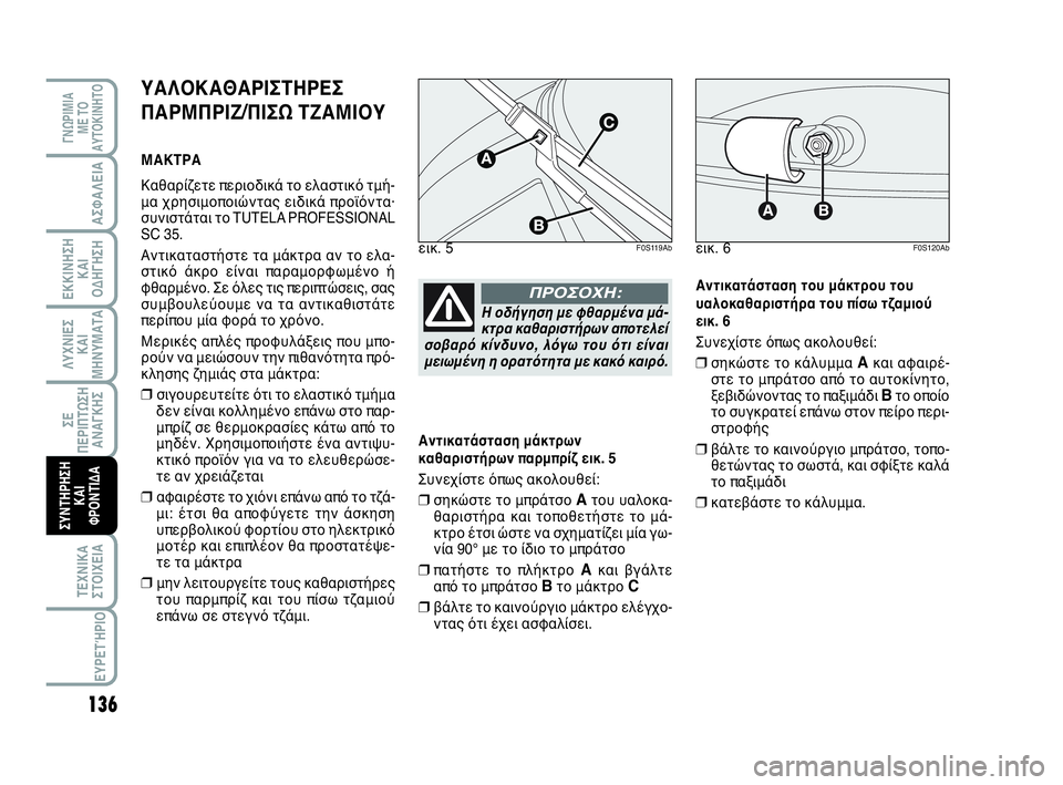 Abarth 500 2014 ΒΙΒΛΙΟ ΧΡΗΣΗΣ ΚΑΙ ΣΥΝΤΗΡΗΣΗΣ (in Greek) 136
ΛΥΧΝΙΕΣ
ΚΑΙ
ΜΗΝΥΜΑΤΑ
ΓΝΩΡΙΜΙΑ
ΜΕ ΤΟ
ΑΥΤΟΚΙΝΗΤΟ
ΑΣΦΑΛΕΙΑ
ΕΚΚΙΝΗΣΗ
ΚΑΙ
ΟΔΗΓΗΣΗ
ΣΕ
ΠΕΡΙΠΤΩΣΗ
ΑΝΑΓΚΗΣ
ΤΕΧΝΙΚ Abarth 500 2014 ΒΙΒΛΙΟ ΧΡΗΣΗΣ ΚΑΙ ΣΥΝΤΗΡΗΣΗΣ (in Greek) 136
ΛΥΧΝΙΕΣ
ΚΑΙ
ΜΗΝΥΜΑΤΑ
ΓΝΩΡΙΜΙΑ
ΜΕ ΤΟ
ΑΥΤΟΚΙΝΗΤΟ
ΑΣΦΑΛΕΙΑ
ΕΚΚΙΝΗΣΗ
ΚΑΙ
ΟΔΗΓΗΣΗ
ΣΕ
ΠΕΡΙΠΤΩΣΗ
ΑΝΑΓΚΗΣ
ΤΕΧΝΙΚ
