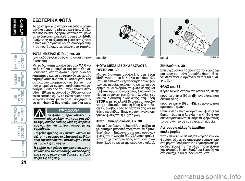 Abarth 500 2013 ΒΙΒΛΙΟ ΧΡΗΣΗΣ ΚΑΙ ΣΥΝΤΗΡΗΣΗΣ (in Greek) 34
ΛΥΧΝΙΕΣ
ΚΑΙ
ΜΗΝΥΜΑΤΑ
ΣΥΝΤΗΡΗΣΗ
ΚΑΙ
ΦΡΟΝΤΙΔΑ
ΤΕΧΝΙΚΑ
ΣΤΟΙΧΕΙΑ
ΕΥΡΕΤΉΡΙΟ
ΣΕ
ΠΕΡΙΠΤΩΣΗ
ΑΝΑΓΚΗΣ
ΑΣΦΑΛΕΙΑ
ΕΚΚΙ Abarth 500 2013 ΒΙΒΛΙΟ ΧΡΗΣΗΣ ΚΑΙ ΣΥΝΤΗΡΗΣΗΣ (in Greek) 34
ΛΥΧΝΙΕΣ
ΚΑΙ
ΜΗΝΥΜΑΤΑ
ΣΥΝΤΗΡΗΣΗ
ΚΑΙ
ΦΡΟΝΤΙΔΑ
ΤΕΧΝΙΚΑ
ΣΤΟΙΧΕΙΑ
ΕΥΡΕΤΉΡΙΟ
ΣΕ
ΠΕΡΙΠΤΩΣΗ
ΑΝΑΓΚΗΣ
ΑΣΦΑΛΕΙΑ
ΕΚΚΙ
