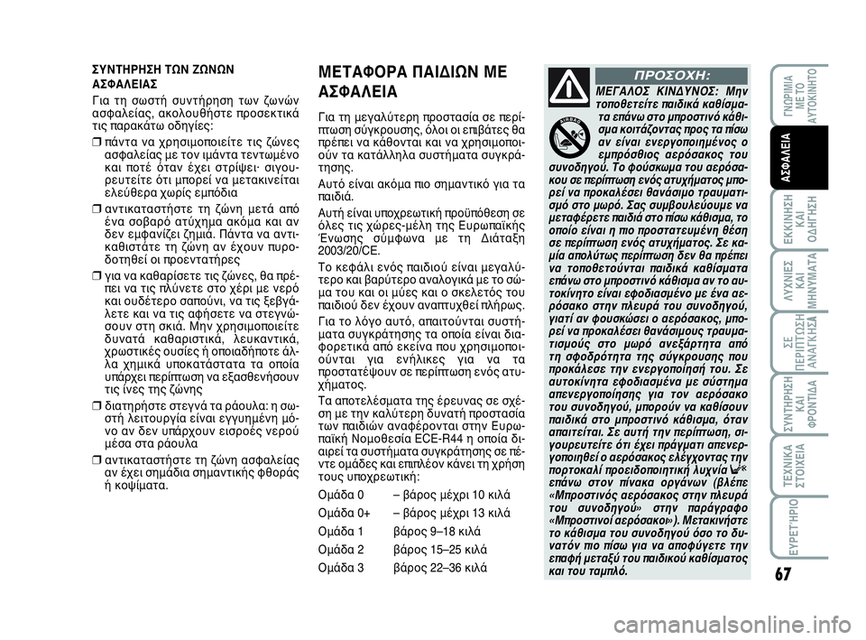 Abarth 500 2014 ΒΙΒΛΙΟ ΧΡΗΣΗΣ ΚΑΙ ΣΥΝΤΗΡΗΣΗΣ (in Greek) 67
ΛΥΧΝΙΕΣ
ΚΑΙ
ΜΗΝΥΜΑΤΑ
ΓΝΩΡΙΜΙΑ
ΜΕ ΤΟ
ΑΥΤΟΚΙΝΗΤΟ
ΕΚΚΙΝΗΣΗ
ΚΑΙ
ΟΔΗΓΗΣΗ
ΣΥΝΤΗΡΗΣΗ
ΚΑΙ
ΦΡΟΝΤΙΔΑ
ΤΕΧΝΙΚΑ
ΣΤΟΙΧΕ Abarth 500 2014 ΒΙΒΛΙΟ ΧΡΗΣΗΣ ΚΑΙ ΣΥΝΤΗΡΗΣΗΣ (in Greek) 67
ΛΥΧΝΙΕΣ
ΚΑΙ
ΜΗΝΥΜΑΤΑ
ΓΝΩΡΙΜΙΑ
ΜΕ ΤΟ
ΑΥΤΟΚΙΝΗΤΟ
ΕΚΚΙΝΗΣΗ
ΚΑΙ
ΟΔΗΓΗΣΗ
ΣΥΝΤΗΡΗΣΗ
ΚΑΙ
ΦΡΟΝΤΙΔΑ
ΤΕΧΝΙΚΑ
ΣΤΟΙΧΕ