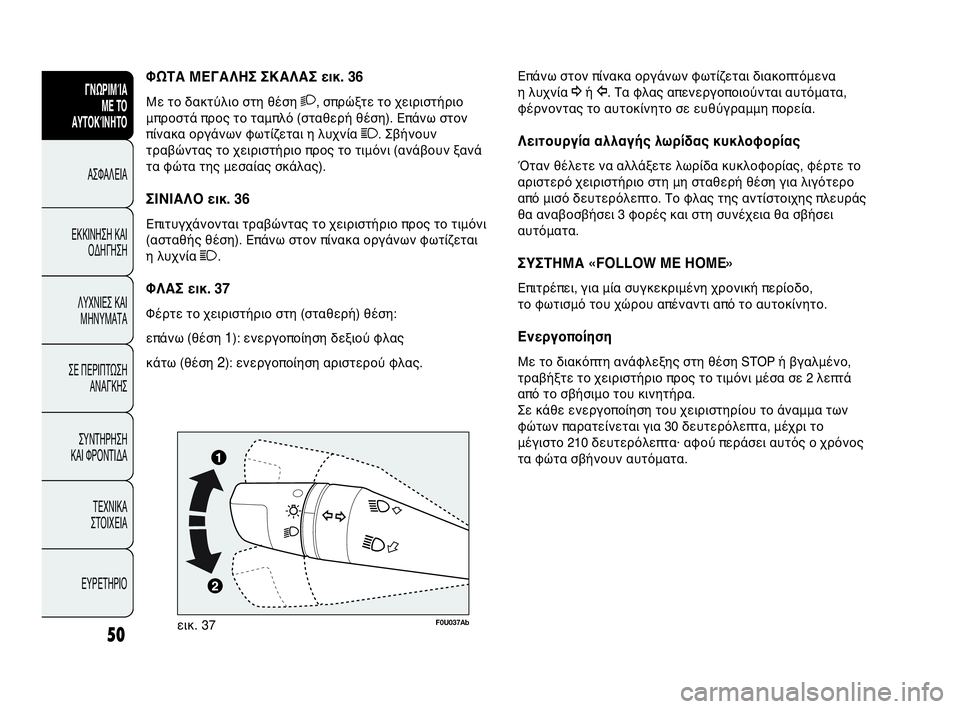 Abarth Punto Evo 2010 ΒΙΒΛΙΟ ΧΡΗΣΗΣ ΚΑΙ ΣΥΝΤΗΡΗΣΗΣ (in Greek) INDICE DATI TECNICI
MANUTENZIONE
E CURA
IN EMERGENZASPIE E
MESSAGGI AVVIAMENTO
E GUIDA SICUREZZA
CONOSCENZA
DELLA
VETTURA
50
ΓΝΩΡΙΜΊΑ
ΜΕ ΤΟ
ΑΥΤΟΚΊΝΗΤΟ
ΑΣΦΑΛΕΙΑ
ΕΚΚΙ Abarth Punto Evo 2010 ΒΙΒΛΙΟ ΧΡΗΣΗΣ ΚΑΙ ΣΥΝΤΗΡΗΣΗΣ (in Greek) INDICE DATI TECNICI
MANUTENZIONE
E CURA
IN EMERGENZASPIE E
MESSAGGI AVVIAMENTO
E GUIDA SICUREZZA
CONOSCENZA
DELLA
VETTURA
50
ΓΝΩΡΙΜΊΑ
ΜΕ ΤΟ
ΑΥΤΟΚΊΝΗΤΟ
ΑΣΦΑΛΕΙΑ
ΕΚΚΙ