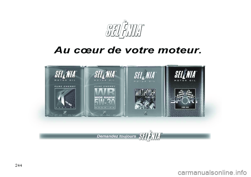 Lancia Flavia 2013  Notice dentretien (in French) 244  