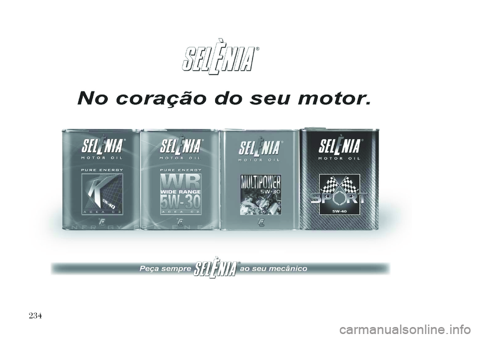 Lancia Flavia 2012  Manual de Uso e Manutenção (in Portuguese) 234  