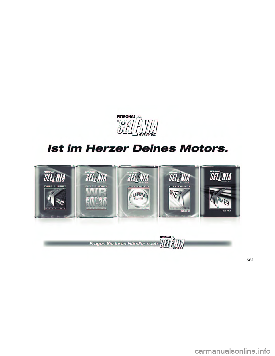 Lancia Thema 2014  Betriebsanleitung (in German) 361 