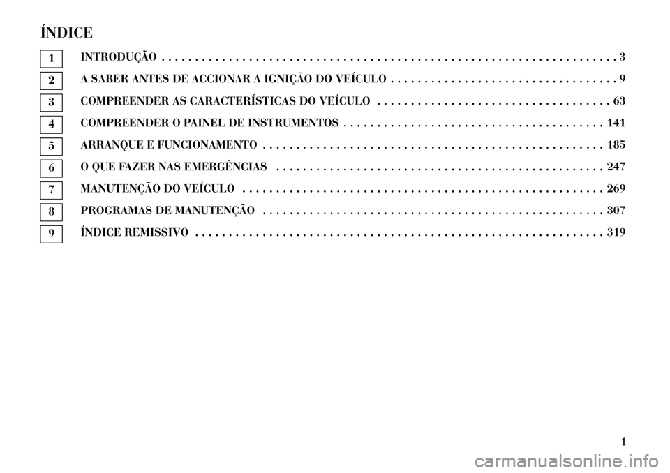 Lancia Thema 2012 Manual de Uso e Manutenção (in Portuguese) ÍNDICE1INTRODUÇÃO . . . . . . . . . . . . . . . . . . . . . . . . . . . . . . . . . . . . . . . . . . . . . . . . . .
. . . . . . . . . . . . . . . . . . 32A SABER ANTES DE ACCIONAR A IGNIÇÃO DO Lancia Thema 2012 Manual de Uso e Manutenção (in Portuguese) ÍNDICE1INTRODUÇÃO . . . . . . . . . . . . . . . . . . . . . . . . . . . . . . . . . . . . . . . . . . . . . . . . . .
. . . . . . . . . . . . . . . . . . 32A SABER ANTES DE ACCIONAR A IGNIÇÃO DO