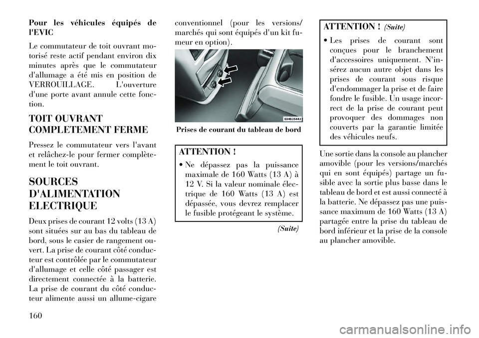 Lancia Voyager 2013 Notice dentretien (in French) Pour les véhicules équipés de
lEVIC
Le commutateur de toit ouvrant mo-
torisé reste actif pendant environ dix
minutes après que le commutateur
dallumage a été mis en position de
VERROUILLAGE. Lancia Voyager 2013 Notice dentretien (in French) Pour les véhicules équipés de
lEVIC
Le commutateur de toit ouvrant mo-
torisé reste actif pendant environ dix
minutes après que le commutateur
dallumage a été mis en position de
VERROUILLAGE.