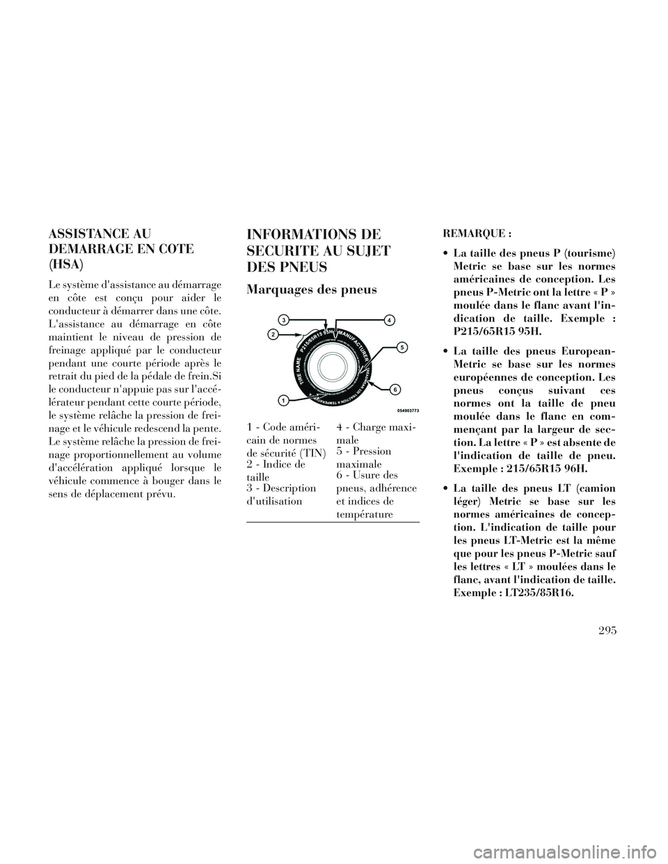 Lancia Voyager 2014 Notice dentretien (in French) ASSISTANCE AU
DEMARRAGE EN COTE
(HSA)
Le système dassistance au démarrage
en côte est conçu pour aider le
conducteur à démarrer dans une côte.
Lassistance au démarrage en côte
maintient le Lancia Voyager 2014 Notice dentretien (in French) ASSISTANCE AU
DEMARRAGE EN COTE
(HSA)
Le système dassistance au démarrage
en côte est conçu pour aider le
conducteur à démarrer dans une côte.
Lassistance au démarrage en côte
maintient le