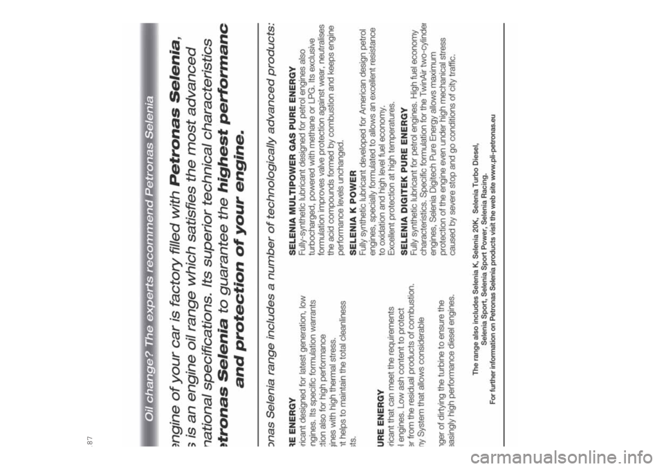Lancia Ypsilon 2020 Owner handbook (in English) 187 Lancia Ypsilon 2020 Owner handbook (in English) 187