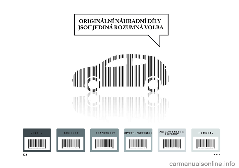 Lancia Ypsilon 2020  Návod k použití a údržbě (in Czech) 128L0F1018 