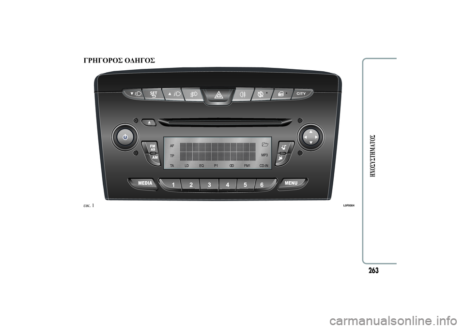 Lancia Ypsilon 2012  ΒΙΒΛΙΟ ΧΡΗΣΗΣ ΚΑΙ ΣΥΝΤΗΡΗΣΗΣ (in Greek) +þ+ ûþ+0.1
L0F0004
263
þ
	þù	 