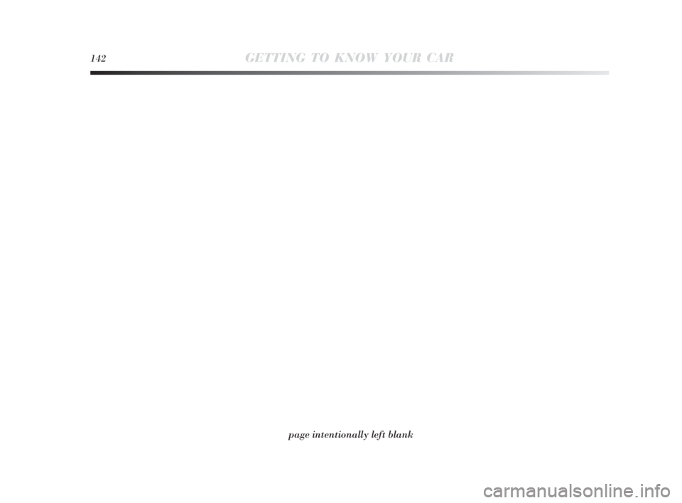 Lancia Delta 2010 Owner handbook (in English) 142GETTING TO KNOW YOUR CAR
page intentionally left blank
001-142 Delta 3ed gb 30-11-2009 11:22 Pagina 142 Lancia Delta 2010 Owner handbook (in English) 142GETTING TO KNOW YOUR CAR
page intentionally left blank
001-142 Delta 3ed gb 30-11-2009 11:22 Pagina 142