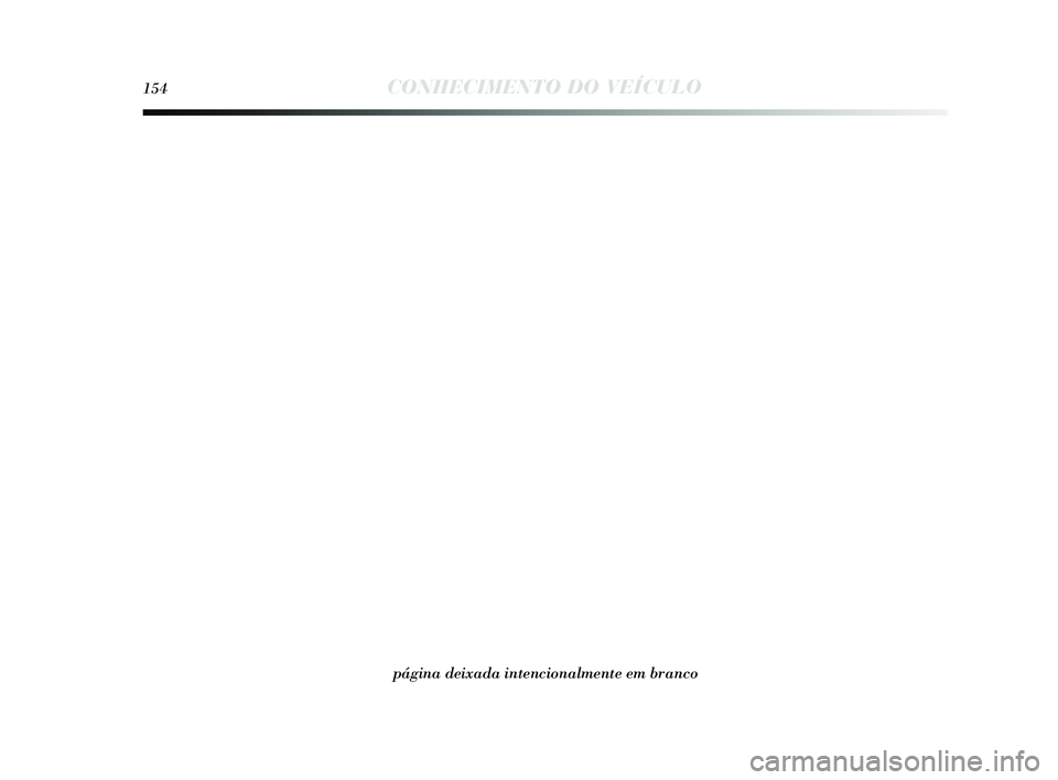 Lancia Delta 2015  Manual de Uso e Manutenção (in Portuguese) 154CONHECIMENTO DO VEÍCULO
página deixada intencionalmente em branco
001-154 Delta PT 1ed  04/03/14  09.10  Pagina 154 