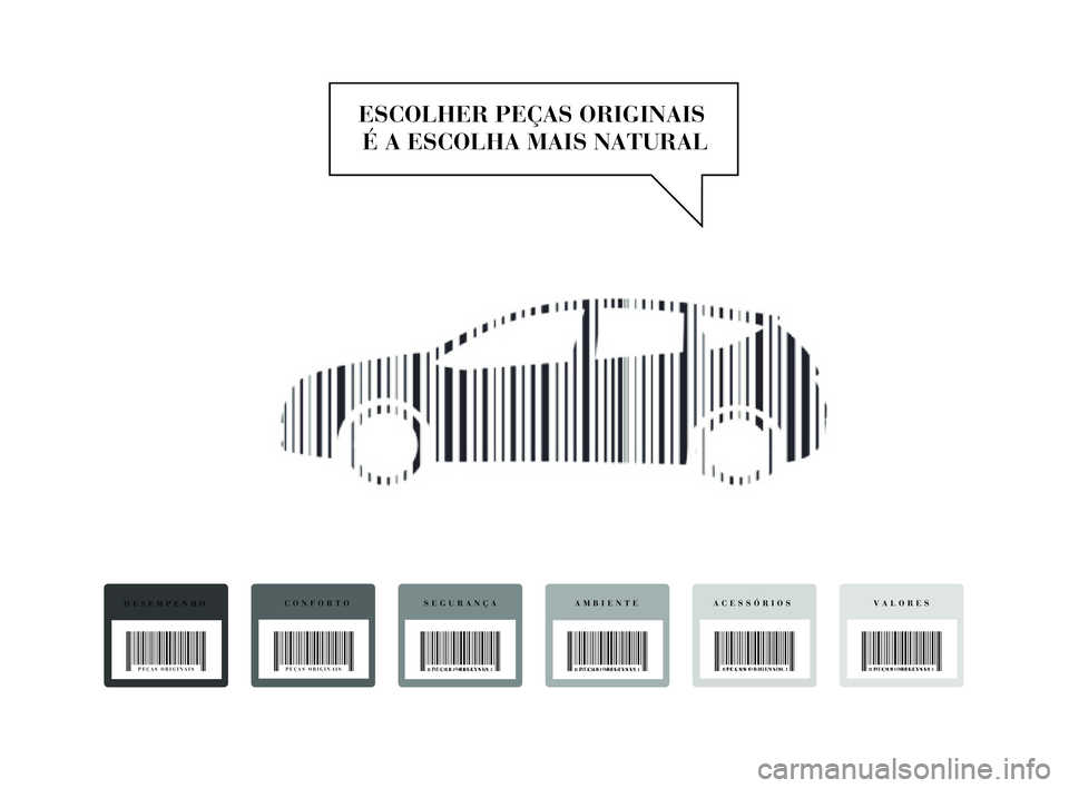 Lancia Delta 2015  Manual de Uso e Manutenção (in Portuguese) ESCOLHER PEÇAS ORIGINAIS É A ESCOLHA MAIS NATURAL
DESEMPENHO
PEÇAS ORIGINAIS
CONFORTOSEGURANÇAAMBIENTEVALORESACESSÓRIOS
PEÇAS ORIGINAIS PEÇAS ORIGINAIS
PEÇAS ORIGINAISPEÇAS ORIGINAIS
PEÇAS O