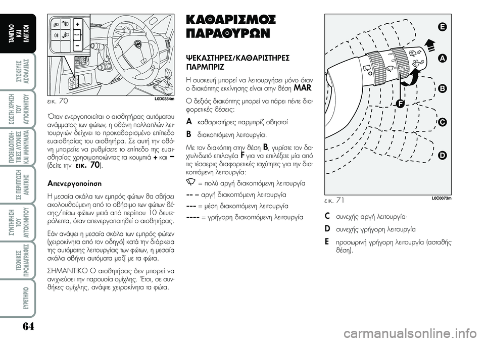 Lancia Musa 2007  ΒΙΒΛΙΟ ΧΡΗΣΗΣ ΚΑΙ ΣΥΝΤΗΡΗΣΗΣ (in Greek) 64
ªYªKEYEª
Aª¼A¤EIAª
ª¿ªTH\fPHªH
TOY
AYTOKI\bHTOY
¦POEI¢O¦OIH�
TIKEª¤Y\f\bIEª
KAIMH\bYMATA
ªE¦EPI¦T¿ªH
A\bA¡KHª
ªY\bTHPHªH
TOY
AYTOKI\bHTOY
TE\f\bIKEª
¦PO¢IA¡PA¼Eª
