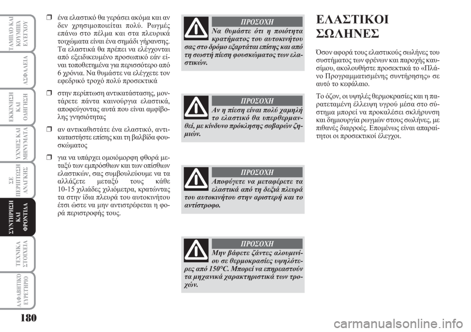 Lancia Musa 2011 ΒΙΒΛΙΟ ΧΡΗΣΗΣ ΚΑΙ ΣΥΝΤΗΡΗΣΗΣ (in Greek) 180
ΥΧΝΙΕΣ ΚΑΙ
ΜΗΝΥΜΑΤΑ
ΑΛΦΑΒΗΤΙΚΌ
ΕΥΡΕΤΉΡΙΟ
ΤΑΜΠΛΌ ΚΑΙ
ΚΟΥΜΠΙΆ
ΕΛΈΓΧΟΥ
ΑΣΦΑΛΕΙΑ
ΕΚΚΙΝΗΣΗ
ΚΑΙ
ΟΔΗΓΗΣΗ
ΣΕ
ΠΕΡΙ Lancia Musa 2011 ΒΙΒΛΙΟ ΧΡΗΣΗΣ ΚΑΙ ΣΥΝΤΗΡΗΣΗΣ (in Greek) 180
ΥΧΝΙΕΣ ΚΑΙ
ΜΗΝΥΜΑΤΑ
ΑΛΦΑΒΗΤΙΚΌ
ΕΥΡΕΤΉΡΙΟ
ΤΑΜΠΛΌ ΚΑΙ
ΚΟΥΜΠΙΆ
ΕΛΈΓΧΟΥ
ΑΣΦΑΛΕΙΑ
ΕΚΚΙΝΗΣΗ
ΚΑΙ
ΟΔΗΓΗΣΗ
ΣΕ
ΠΕΡΙ
