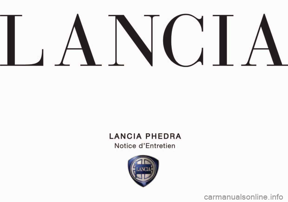 Lancia Phedra 2006  Notice dentretien (in French) 