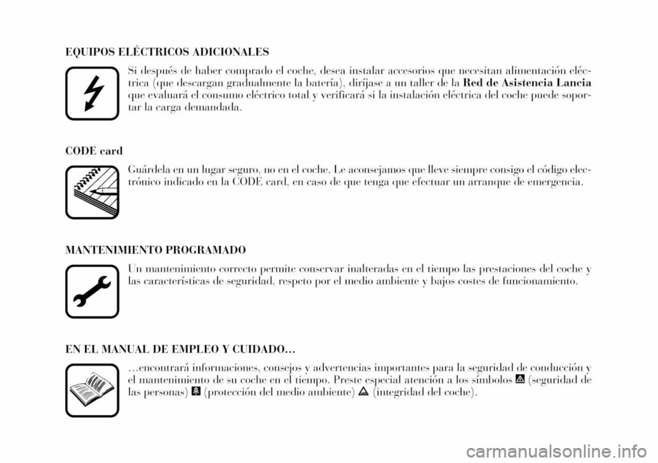 Lancia Ypsilon 2003  Manual de Empleo y Cuidado (in Spanish) 