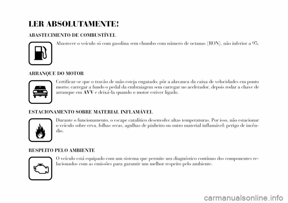 Lancia Ypsilon 2001  Manual de Uso e Manutenção (in Portuguese) 