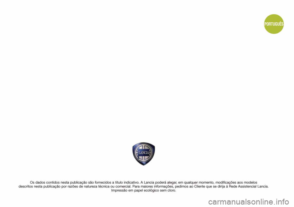 Lancia Ypsilon 2001 Manual de Uso e Manutenção (in Portuguese) Lancia Ypsilon 2001 Manual de Uso e Manutenção (in Portuguese)