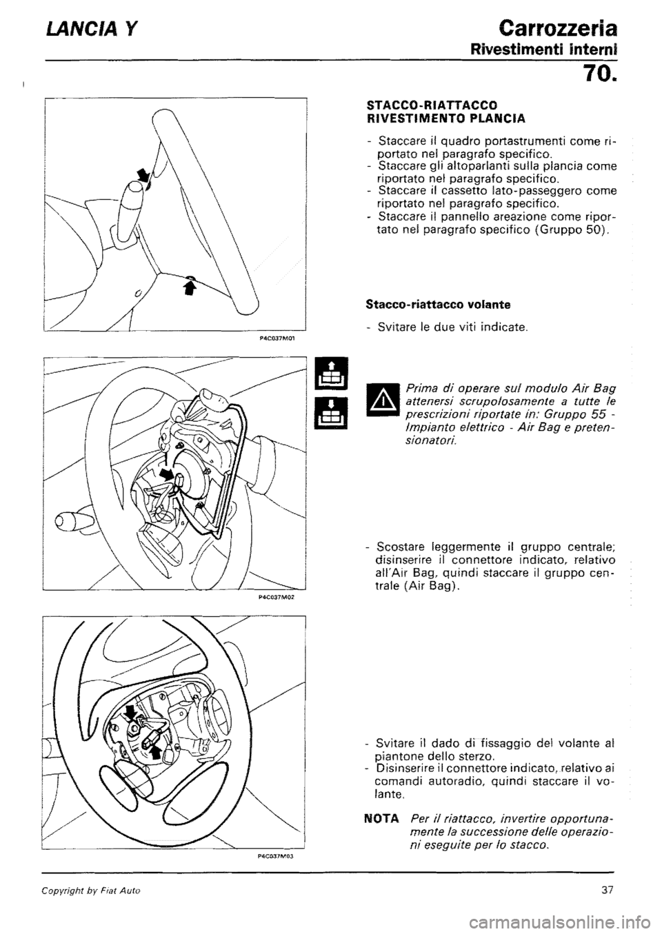 LANCIA Y 1997 Service Repair Manual LANCIA Y 1997 Service Repair Manual