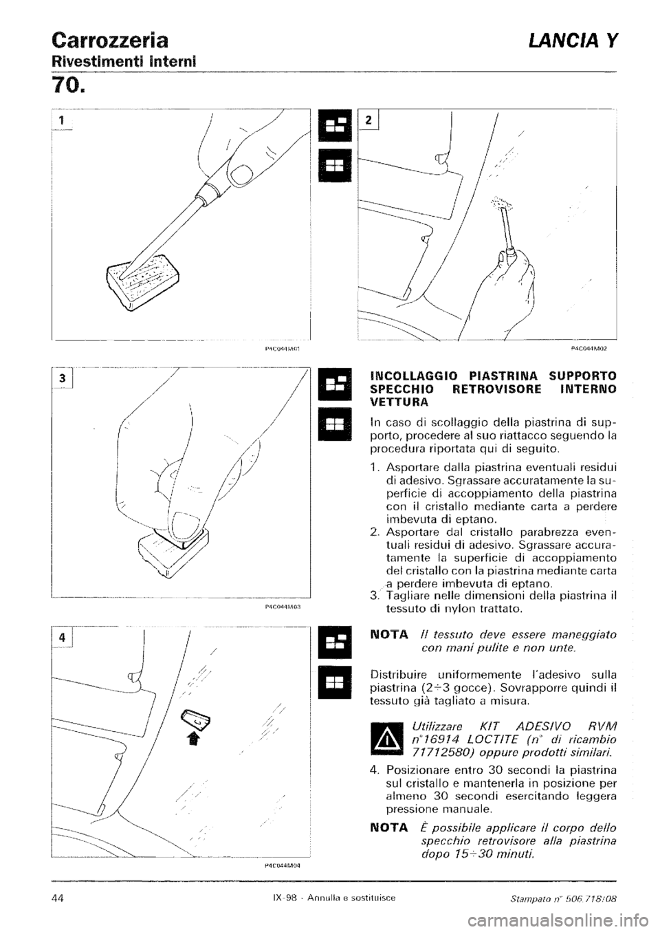 LANCIA Y 1997 Service Repair Manual LANCIA Y 1997 Service Repair Manual