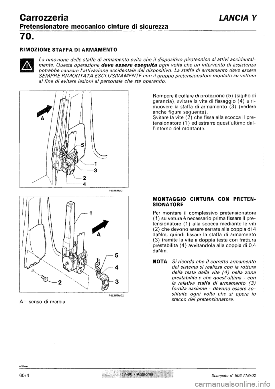 LANCIA Y 1997 Service Repair Manual LANCIA Y 1997 Service Repair Manual