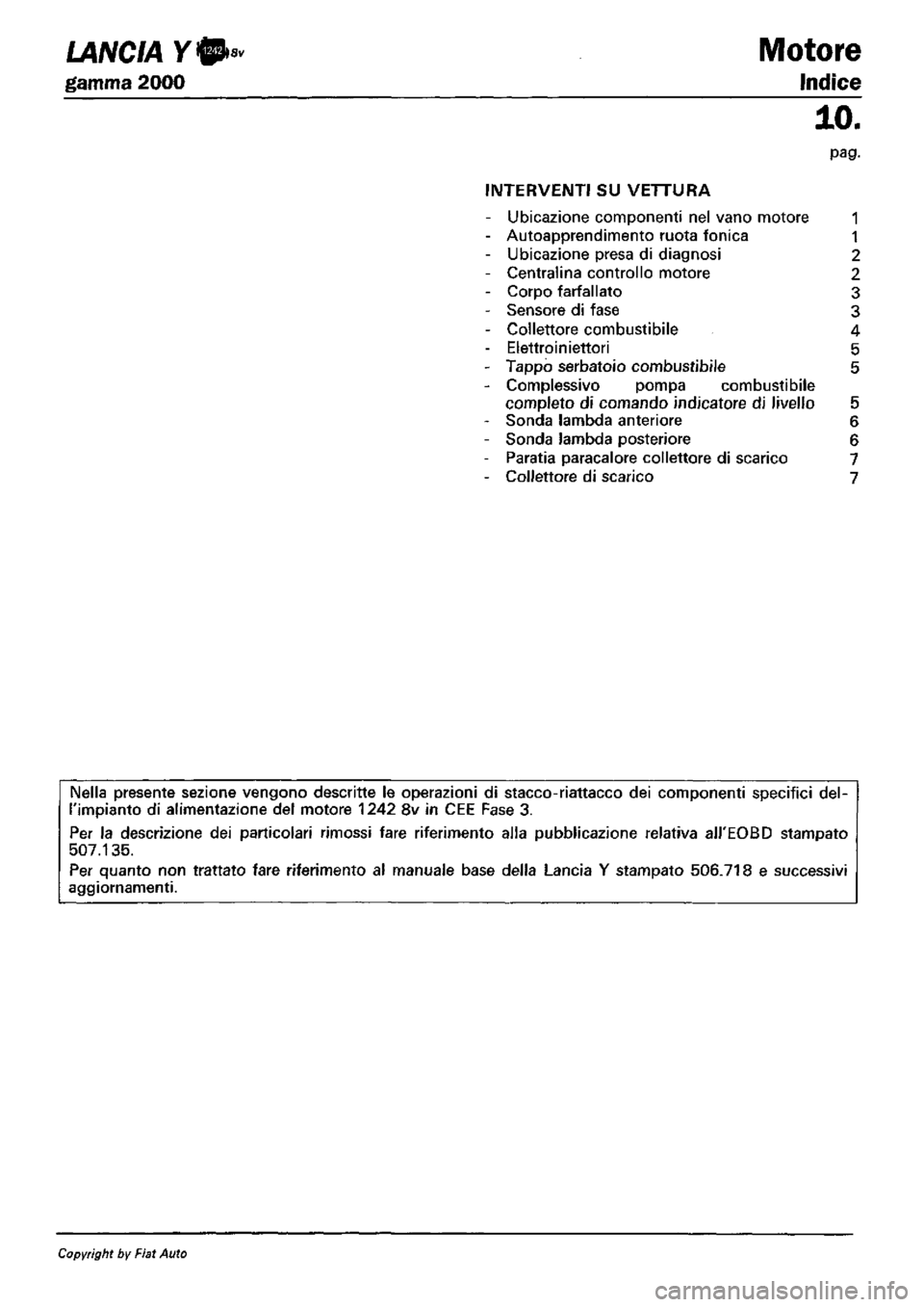 LANCIA Y 1997 Service Repair Manual LANCIA Y 1997 Service Repair Manual