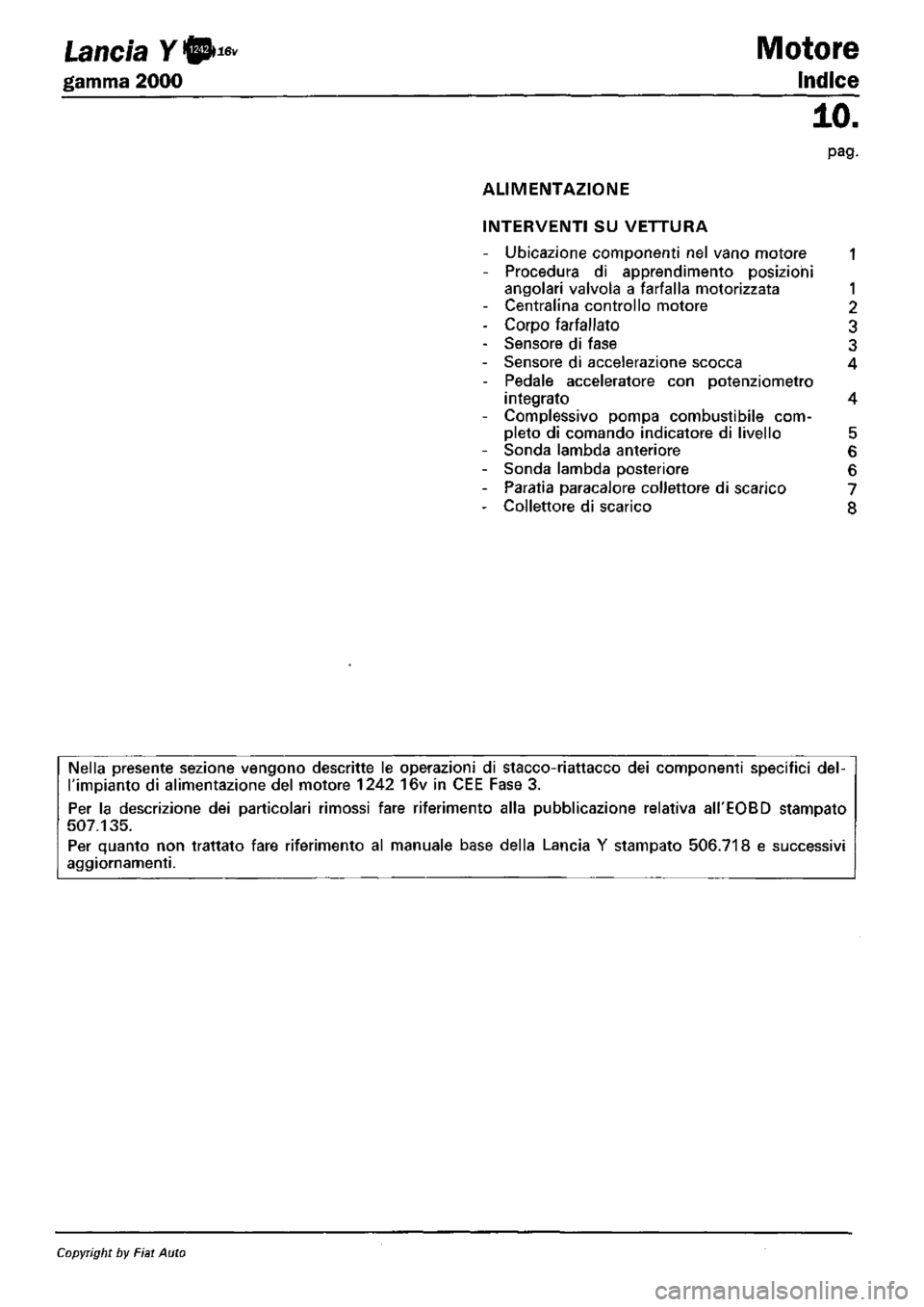 LANCIA Y 1997 Service Repair Manual LANCIA Y 1997 Service Repair Manual