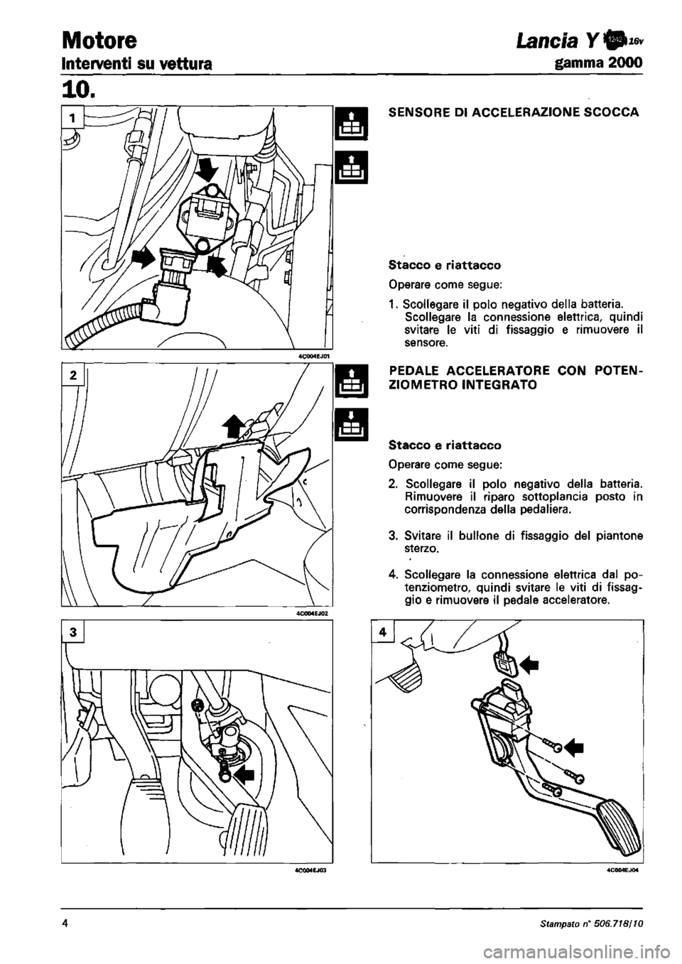 LANCIA Y 1997 Service Repair Manual LANCIA Y 1997 Service Repair Manual