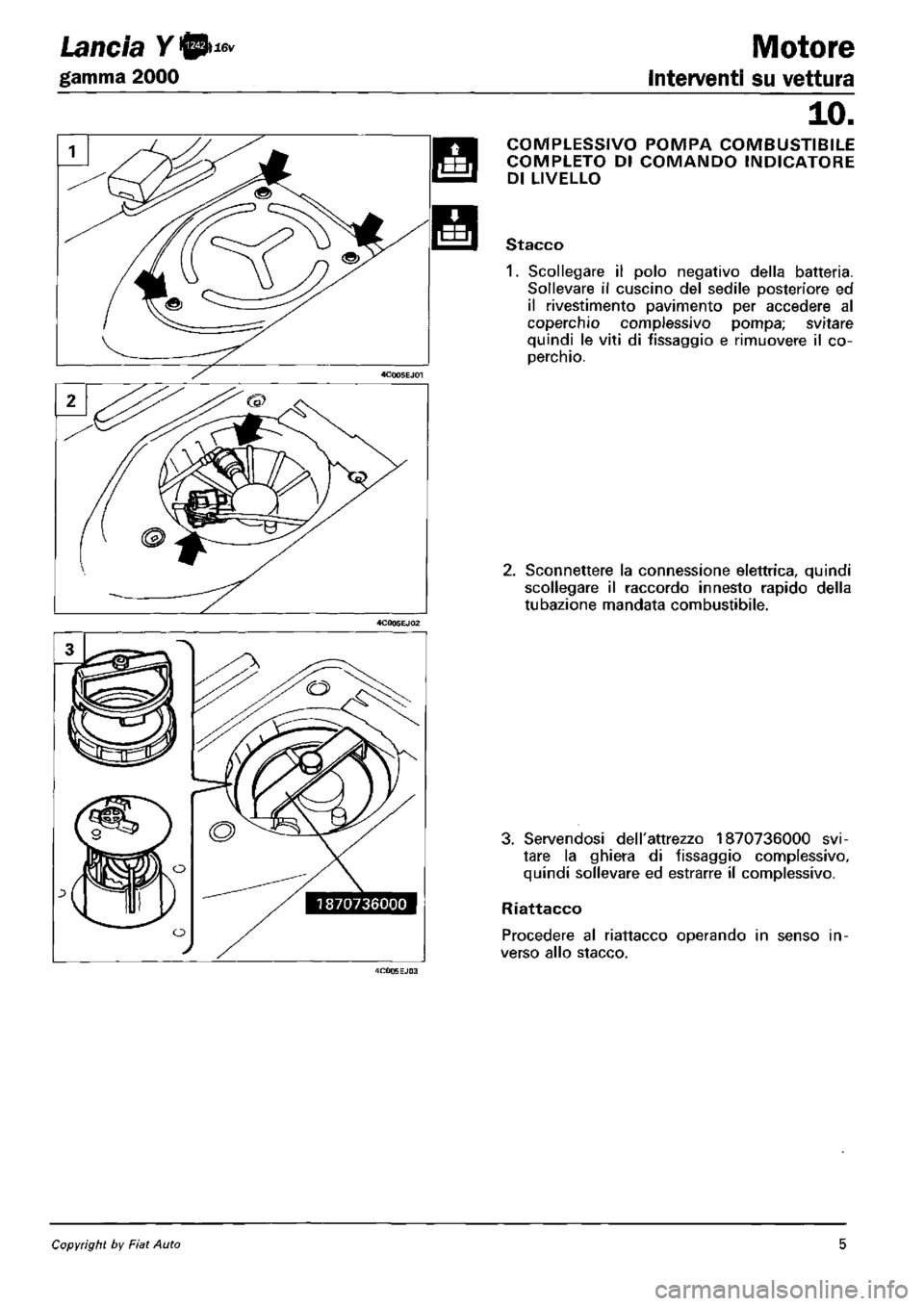 LANCIA Y 1997 Service Repair Manual LANCIA Y 1997 Service Repair Manual