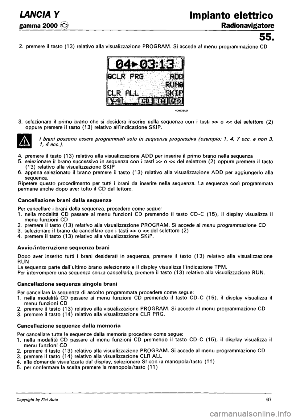 LANCIA Y 1997 Service Repair Manual LANCIA Y 1997 Service Repair Manual