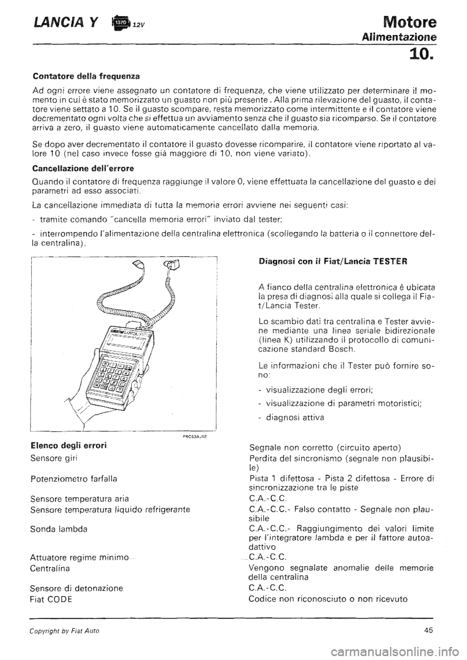 LANCIA Y 1997 Service Repair Manual LANCIA Y 1997 Service Repair Manual