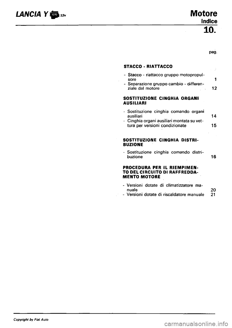 LANCIA Y 1997 Service Repair Manual LANCIA Y 1997 Service Repair Manual