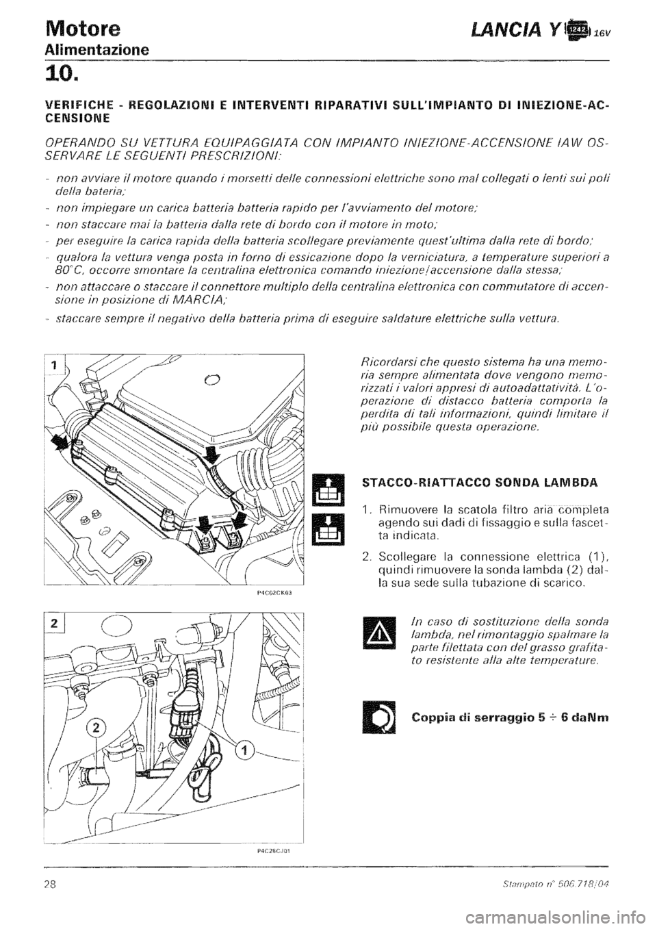 LANCIA Y 1997 Service Repair Manual LANCIA Y 1997 Service Repair Manual