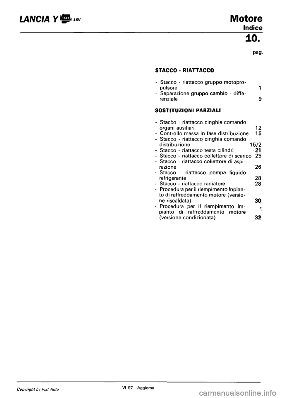 LANCIA Y 1997 Service Repair Manual LANCIA Y 1997 Service Repair Manual