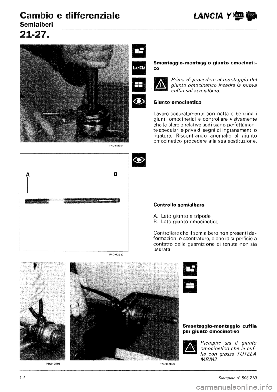 LANCIA Y 1997 Service Repair Manual LANCIA Y 1997 Service Repair Manual