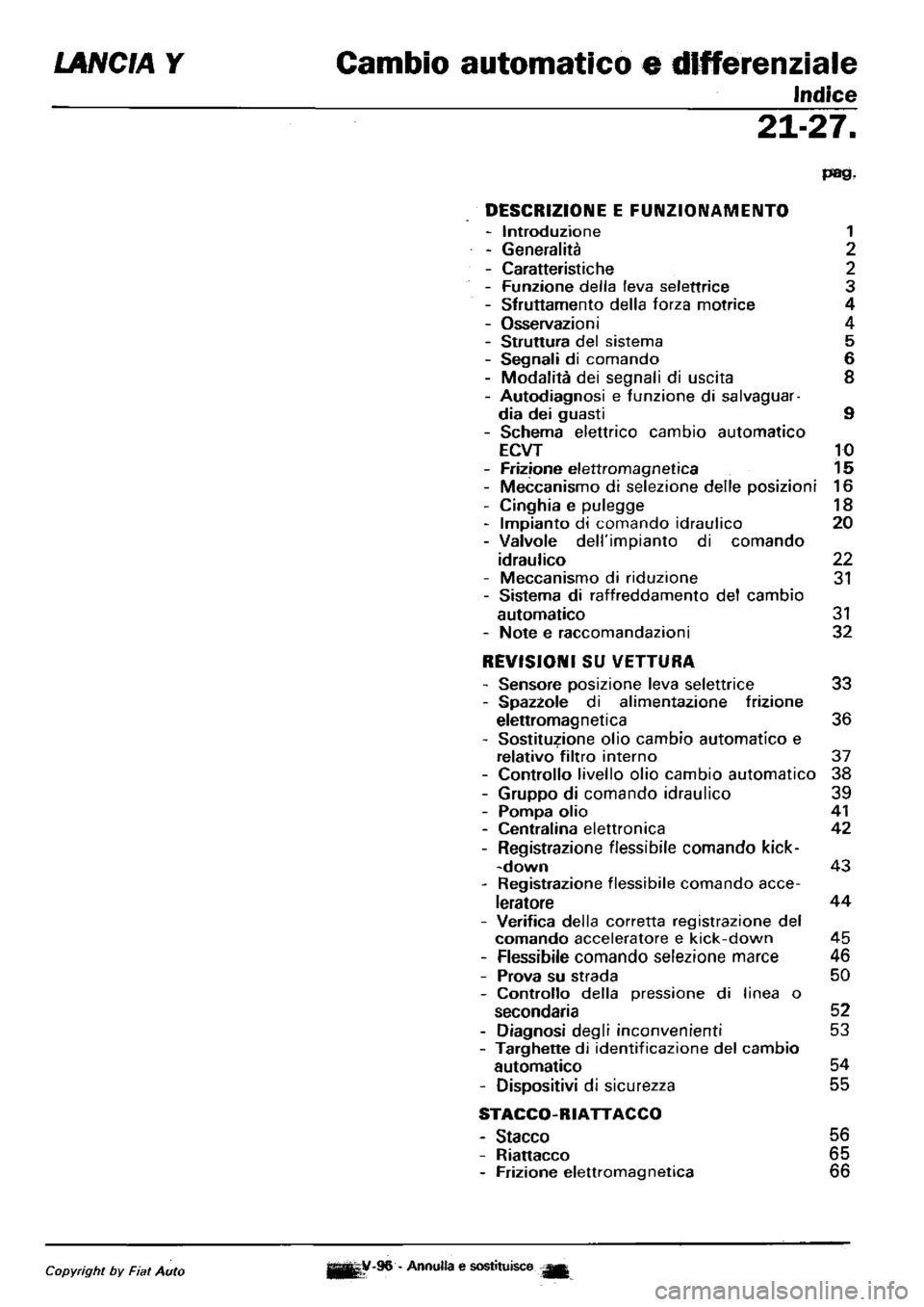 LANCIA Y 1997 Service Repair Manual LANCIA Y 1997 Service Repair Manual