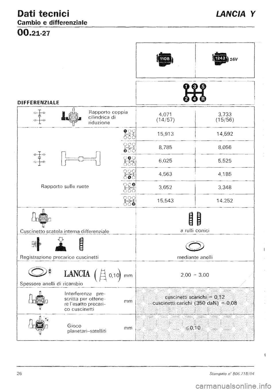 LANCIA Y 1997  Service Owners Manual 
