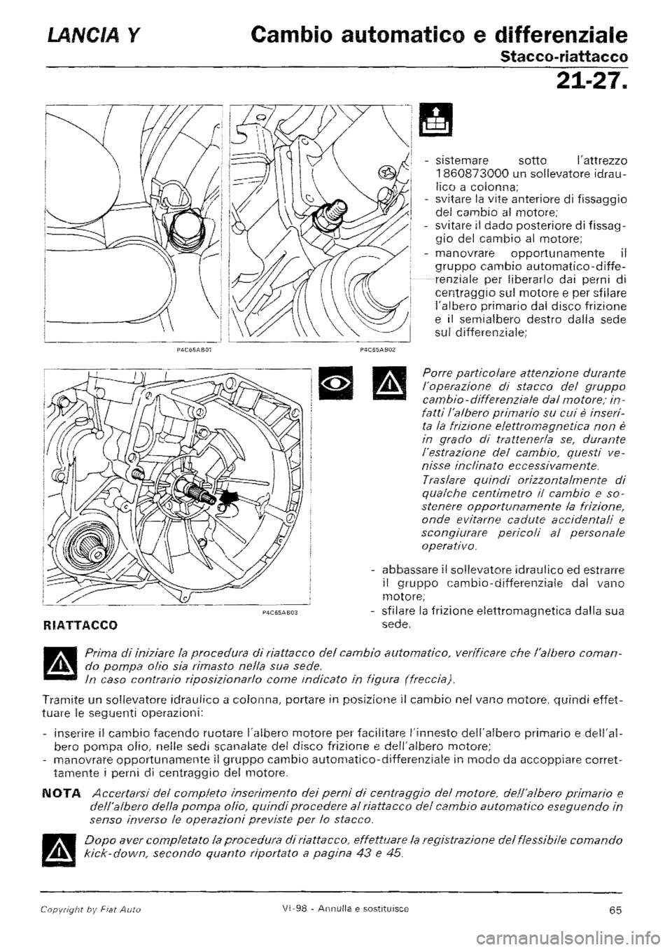 LANCIA Y 1997 Service Repair Manual LANCIA Y 1997 Service Repair Manual