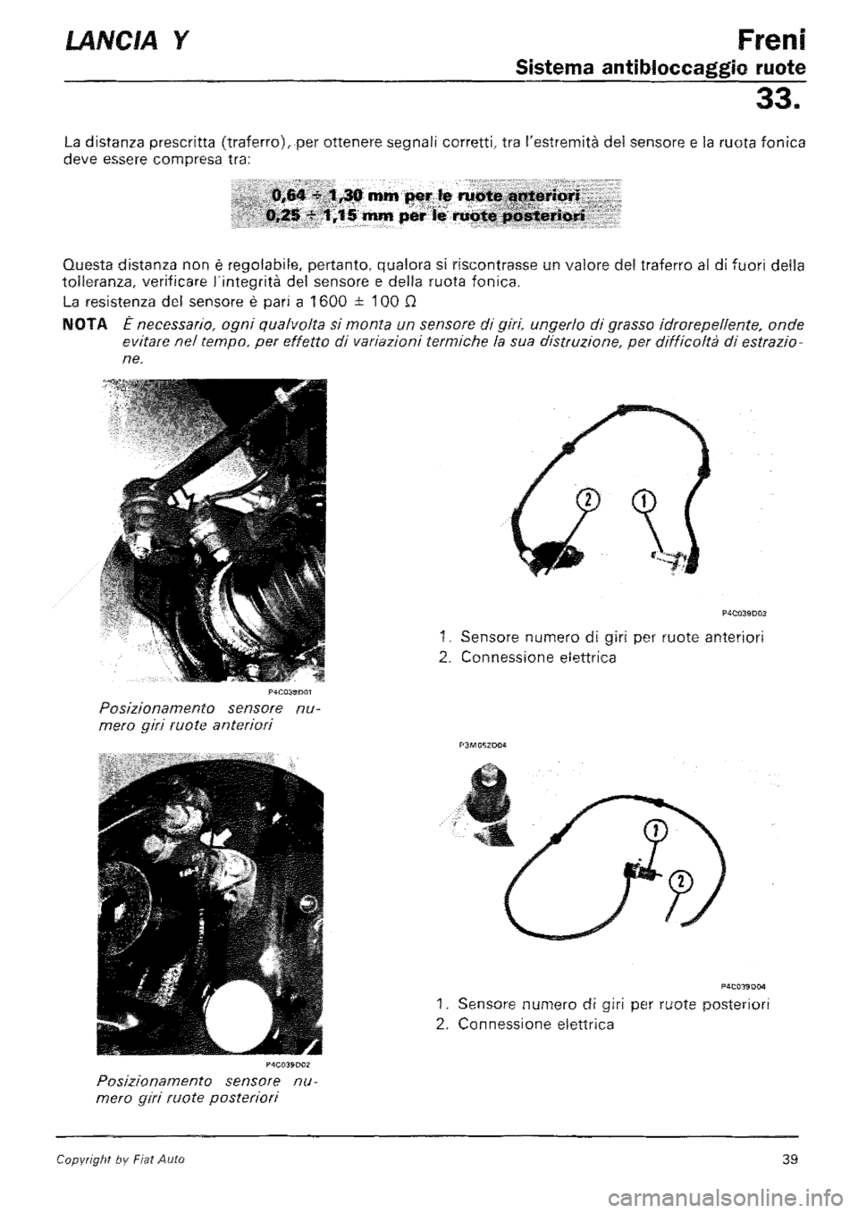 LANCIA Y 1997 Service Repair Manual LANCIA Y 1997 Service Repair Manual