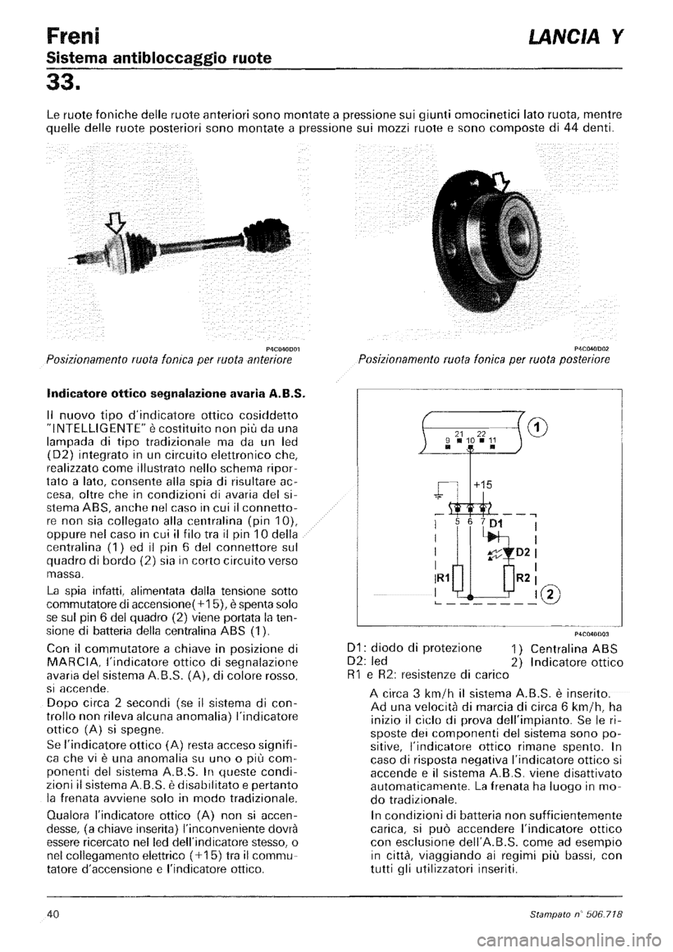 LANCIA Y 1997 Service Repair Manual LANCIA Y 1997 Service Repair Manual
