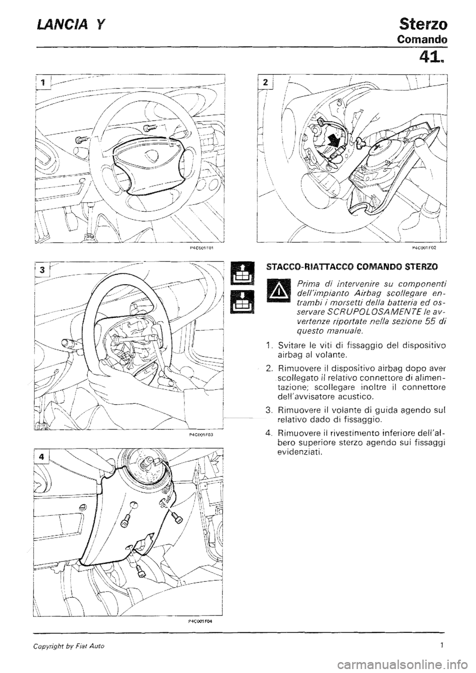 LANCIA Y 1997 Service Repair Manual LANCIA Y 1997 Service Repair Manual
