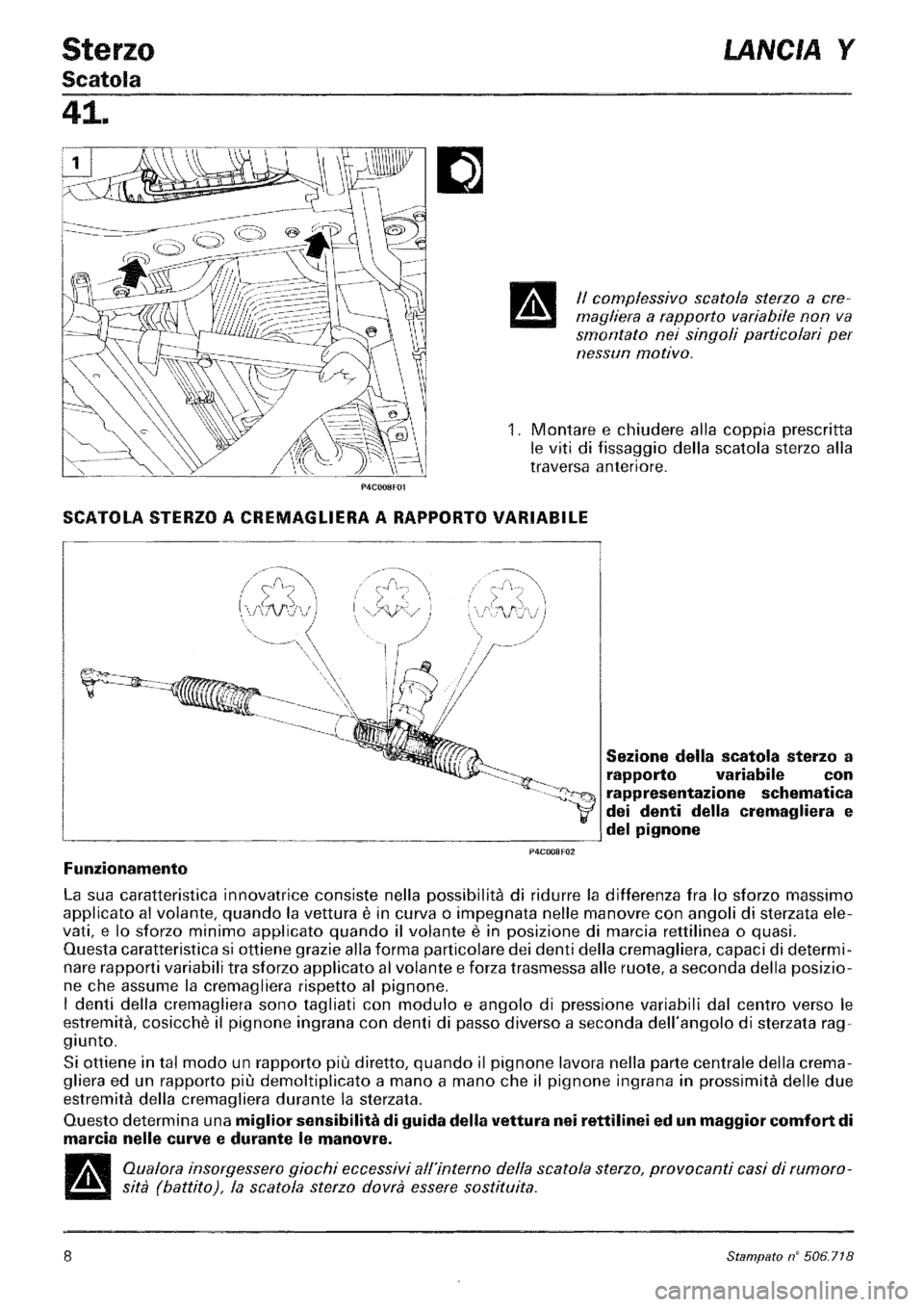 LANCIA Y 1997 Service Repair Manual LANCIA Y 1997 Service Repair Manual