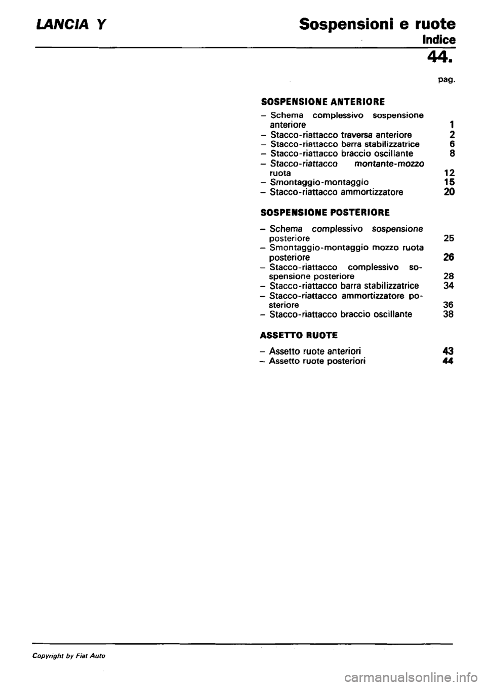 LANCIA Y 1997 Service Repair Manual LANCIA Y 1997 Service Repair Manual